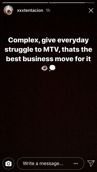 Screenshot from XXXTentacion’s Instagram (10/11/2017)